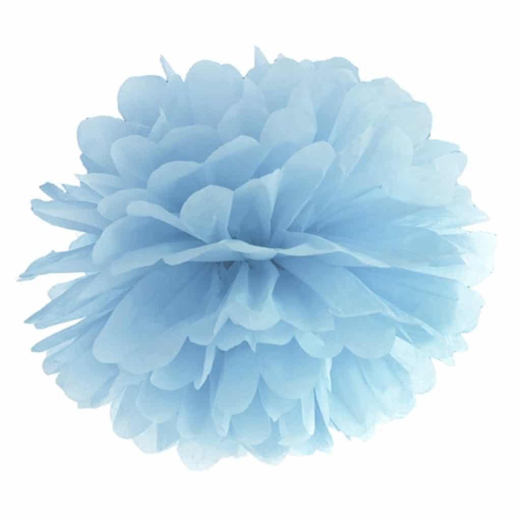 pom pom ljusblå