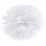 pom poms blomma vit Partydeco