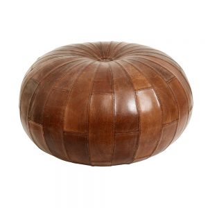 Sittpuff RUGBY, brunt läder