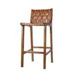 Barstol PORTO i FSC-certifierad teak och flätad koläder från Wikholm Form.