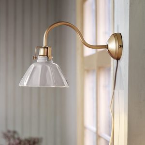 Vägglampa MARGARETA, beige/mässing