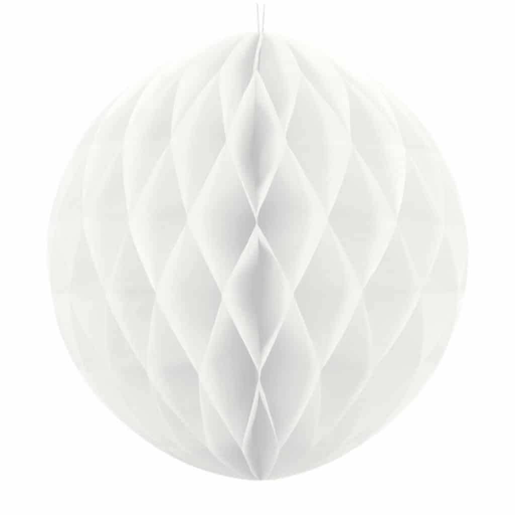 pom poms honeycomb vit Partydeco