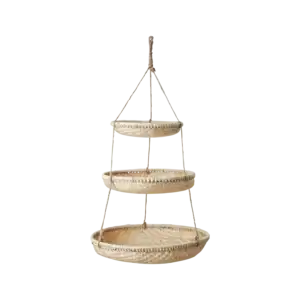 Hängande korg SUNNY i bambu natur Ø33 x H60 cm