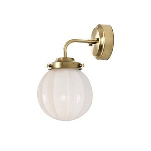 Badrumslampa MARIT vägg, mässing/beige