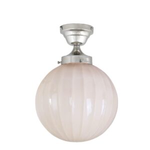 Taklampa MARIT stor nickel/beige