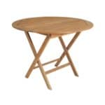 Runt matbord TURIN 100 cm i teak från Brafab – fällbart och stilrent bord med klassisk design, perfekt för uteplatsen eller balkongen.