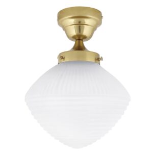 Taklampa ALFRED, mässing/frostat glas