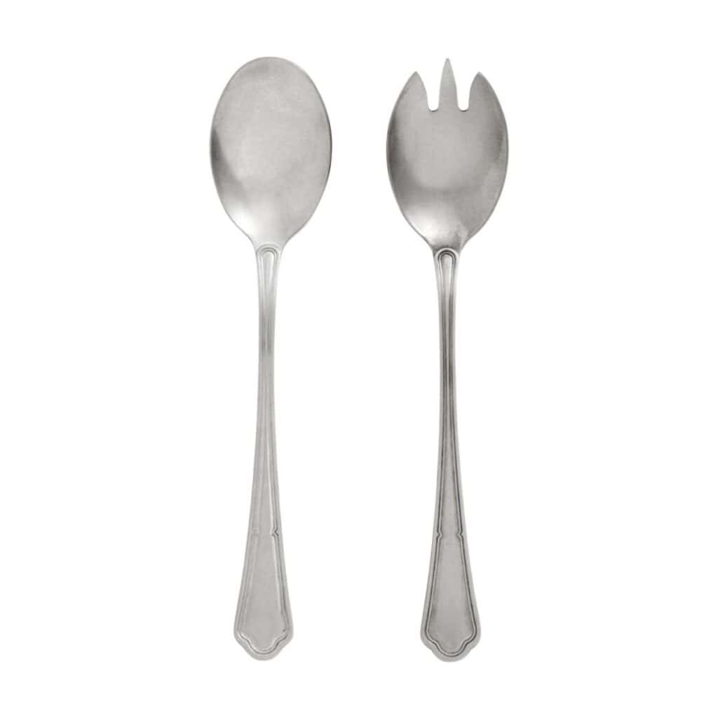 Salladsbestick i vintage stil från Nordal – 2-pack i rostfritt stål med dekorativa handtag