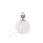 Lampfot Alba Opal Beige/Vit från Strömshaga i munblåst glas med beigea ränder och tvinnad textilkabel, utan lampskärm.