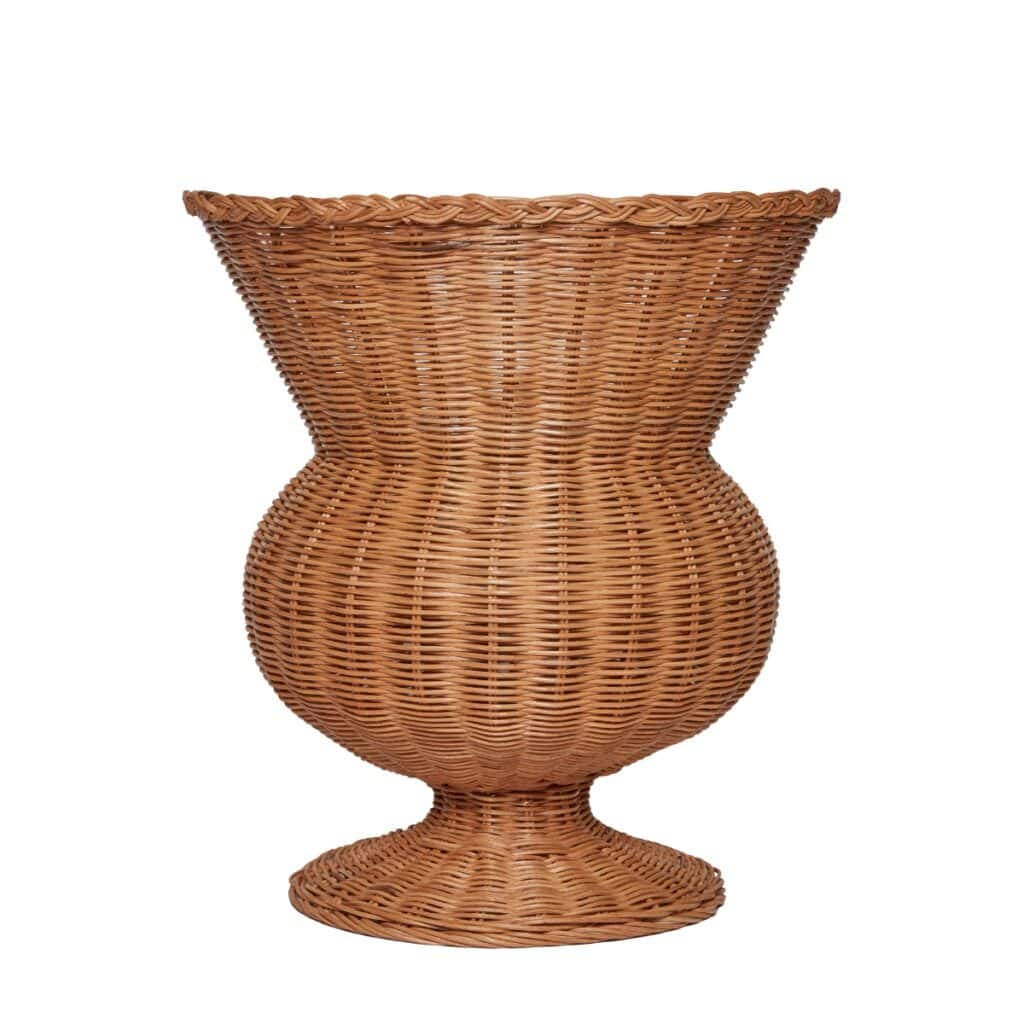 Stor urna i rotting med fot, höjd 40 cm