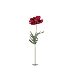 Blomma Vallmo stor röd i papper och järn med stabil bas