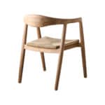 Portland karmstol i teak med flätad sits i rep, natur