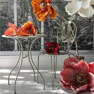 Vallmo konstblomma rosa 40 x 140 cm