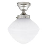 Taklampa Alfred i nickel med frostat glas Ø24 x H37 cm