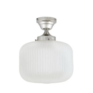 Taklampa Eli i nickel med frostat glas, Ø32 cm