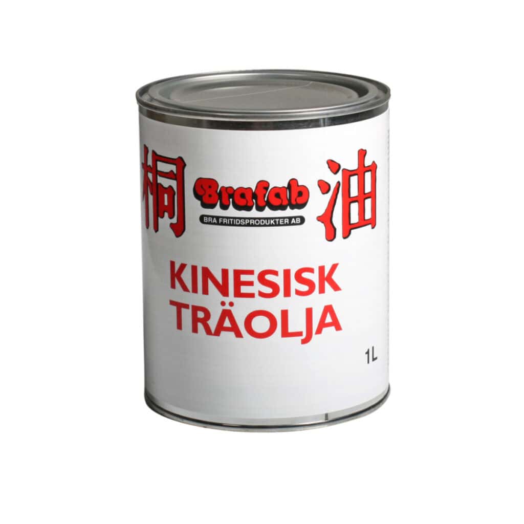 Ofärgad träolja för utemöbler i metallburk från Brafab, 1 liter