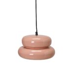 Padova taklampa 27 cm i persikorosa metall med rund, skulptural form