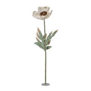 Vallmo konstblomma vit 40 x 140 cm med hög stjälk och stabil platta.