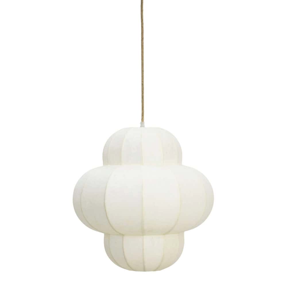 Skulptural taklampa i offwhite med rundad form, 44 x 48 cm