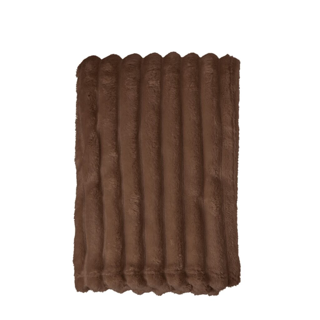Isla brun pläd i 100% polyester med räfflad struktur, 125x150 cm