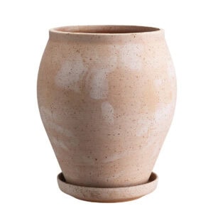 Rosa terrakottakruka Delphi 22 cm från Bergs Potter med fat