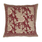 Kuddfodral Sonia i rött och beige, bomull 48x48 cm